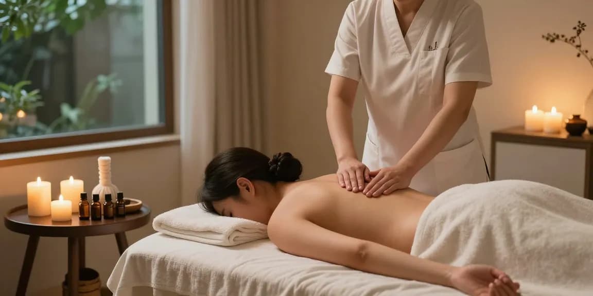 Relaxation massage therapy scene highlighting 경기광주출장마사지 services in a calming environment.
