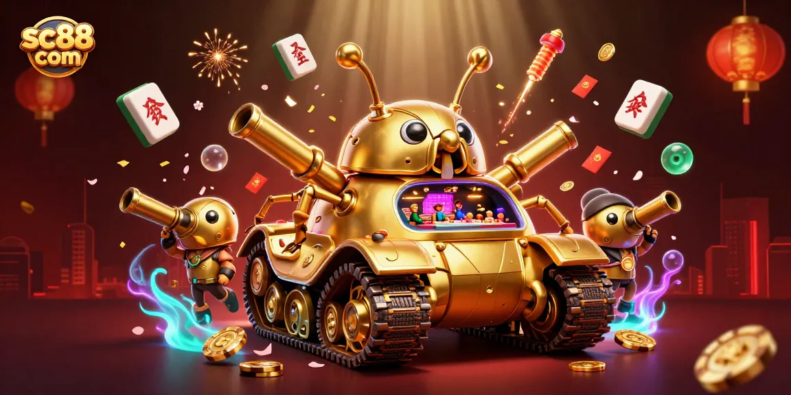 Experience sc88 com in an exciting casino scene with golden beetle tank and dynamic game elements.