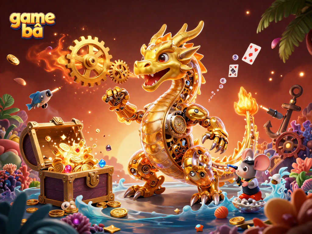 Engage in thrilling game bài action surrounded by mythical elements and treasures.
