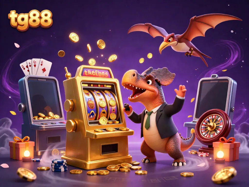 Play slots and win jackpots at tg88 with vibrant casino action and colorful game elements.
