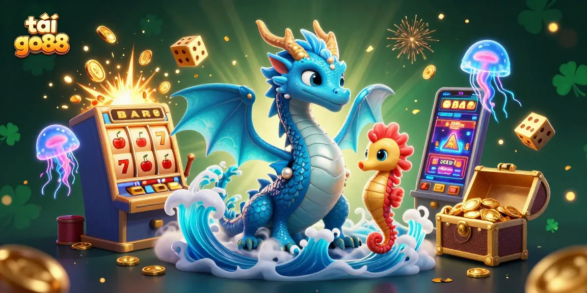 Play tải go88 with majestic dragon and knight amid exploding slot machine riches.
