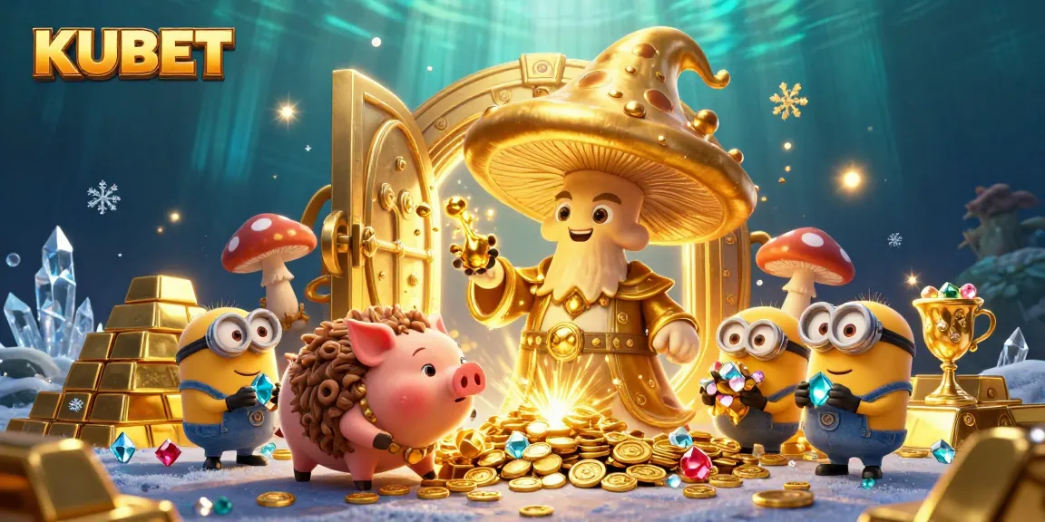 KUBET introduces an enchanting world where a golden mushroom wizard and treasure-hunting pig reveal hidden gems and riches.